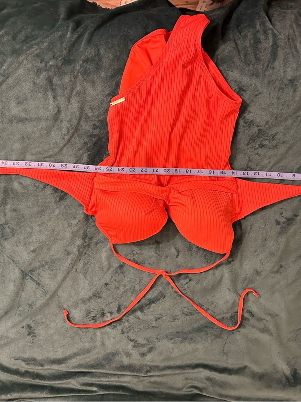 Vince Camuto Orange Ribbed One-Piece Swimsuit - Picture 14 of 15